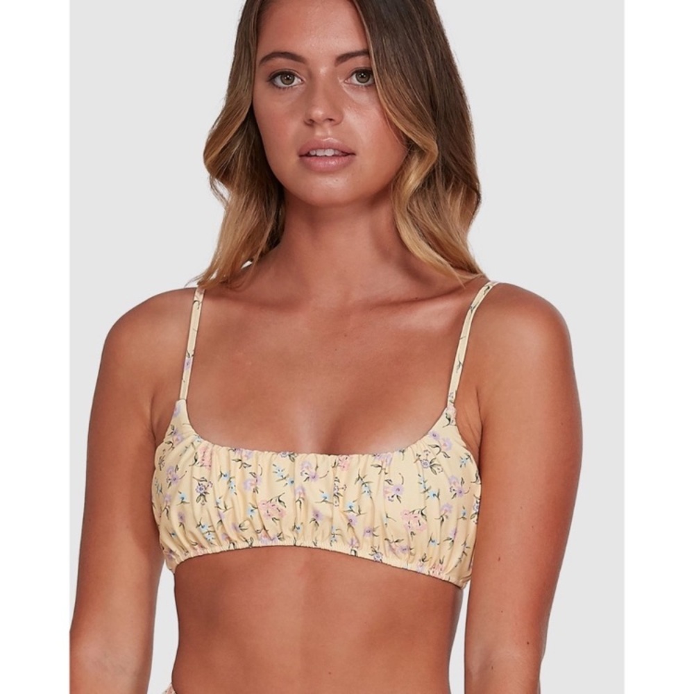 Billabong •• Ditsy Floral Pretty Moon Gathered Bralette Bikini Top